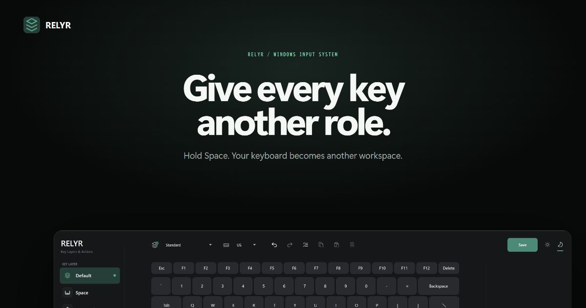 RELYR keyboard layers and Deck